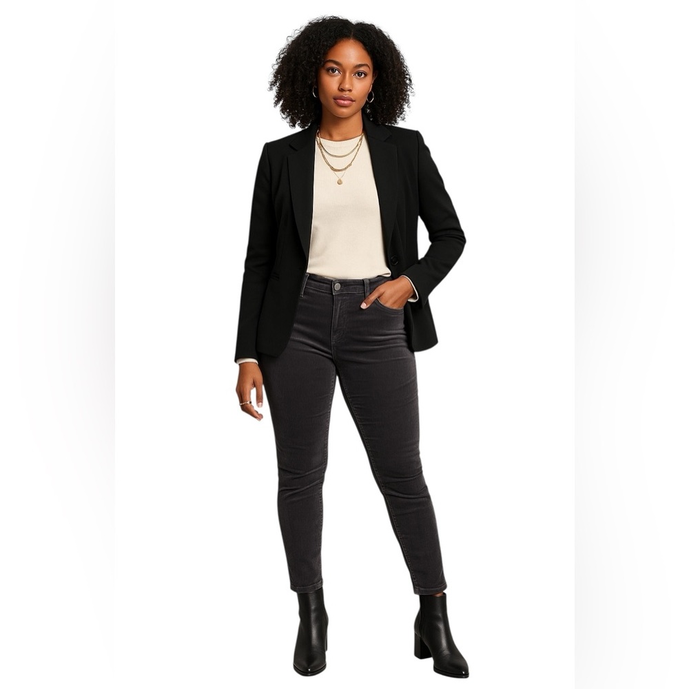 Kut from the Kloth Donna Ankle Skinny Corduroy Pants Gray Sz 16 Stretch